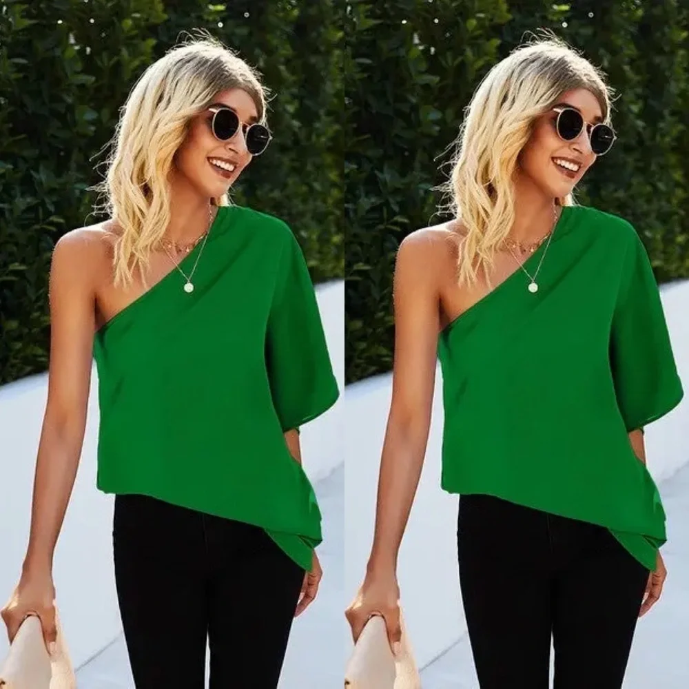 #89 Sleek Green One Shoulder- Last One✨ - Picture 3 of 3